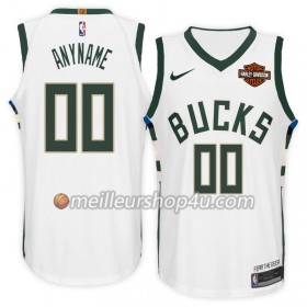 Maillot Basket Homme Milwaukee Bucks Personnalisé Nike 2017-18 Blanc Swingman